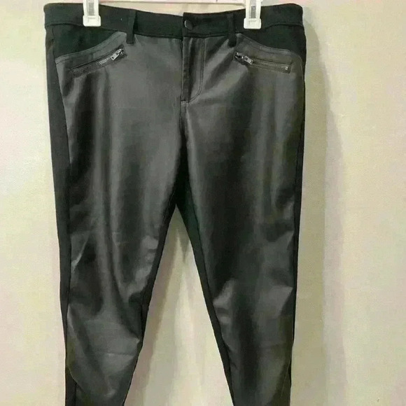 Mossimo Supply Co. Other - Mossimo Pants Girls Sz12 Black Skinny Leg Faux Leather Front Zip/Button